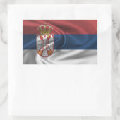 Sticker Rectangulaire Drapeau Serbie (Sac)