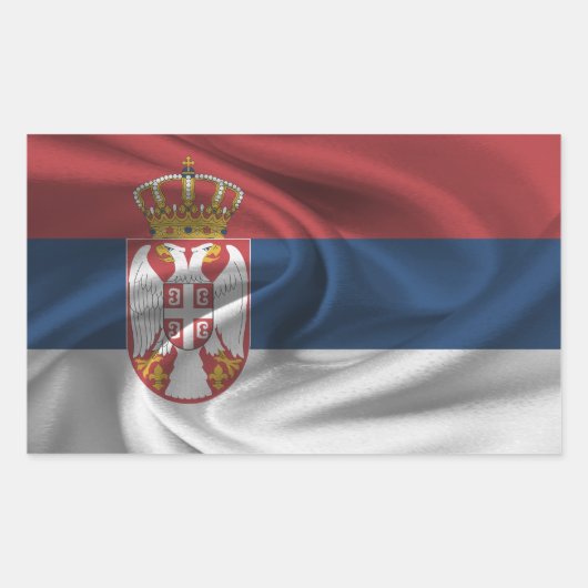 Sticker Rectangulaire Drapeau Serbie (Devant)