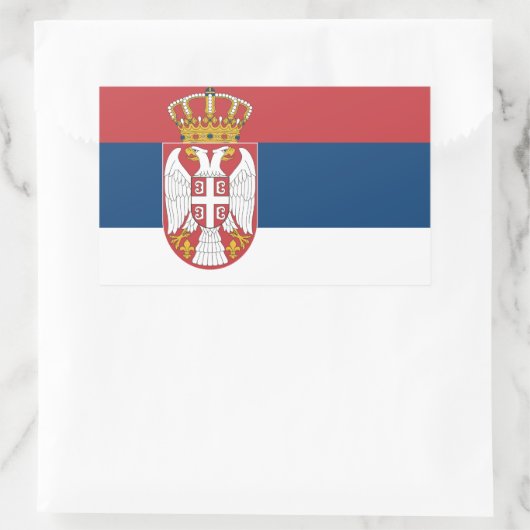 Sticker Rectangulaire Drapeau Serbie (Sac)
