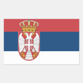 Sticker Rectangulaire Drapeau Serbie (Devant)