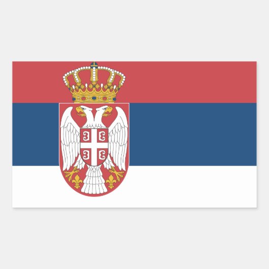 Sticker Rectangulaire Drapeau Serbie (Devant)