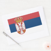 Sticker Rectangulaire Drapeau Serbie (Enveloppe)