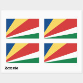 Sticker Rectangulaire Drapeau seychellois, Drapeau seychellois (Feuille)