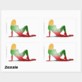 Sticker Rectangulaire Drapeau Silhouette de fille lituanienne (Feuille)