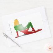 Sticker Rectangulaire Drapeau Silhouette de fille lituanienne (Enveloppe)