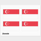 Sticker Rectangulaire Drapeau Singapour/Singapour (Feuille)