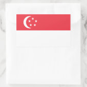 Sticker Rectangulaire Drapeau Singapour/Singapour (Sac)