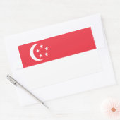 Sticker Rectangulaire Drapeau Singapour/Singapour (Enveloppe)