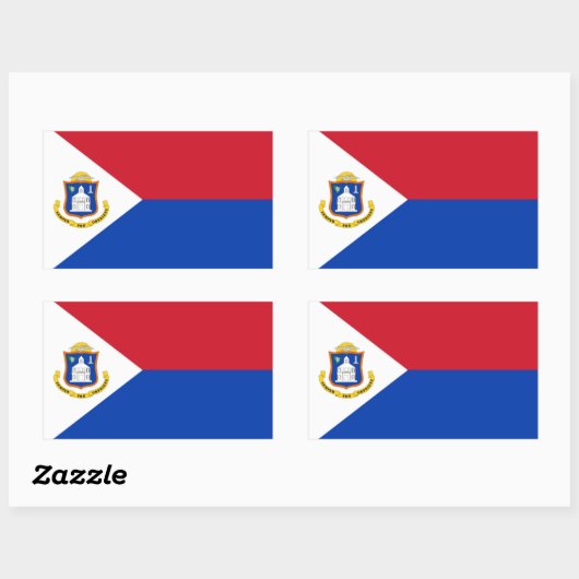 Sticker Rectangulaire Drapeau Sint Maarten (Feuille)