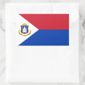 Sticker Rectangulaire Drapeau Sint Maarten (Sac)