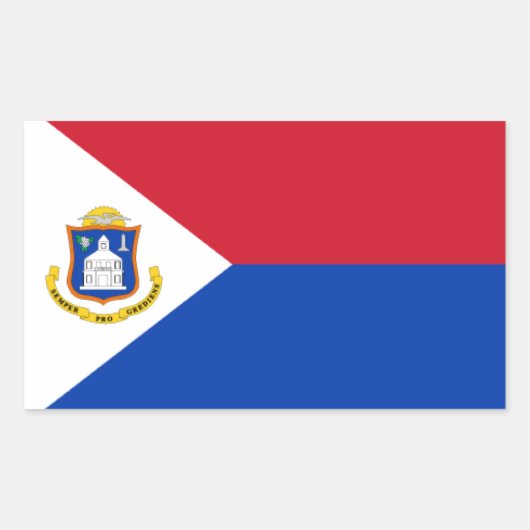 Sticker Rectangulaire Drapeau Sint Maarten (Devant)