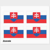 Sticker Rectangulaire Drapeau slovaque et armoiries, Drapeau slovaque (Feuille)