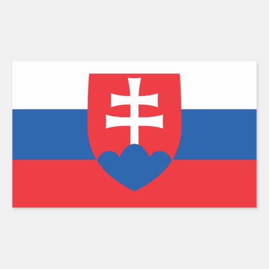 Sticker Rectangulaire Drapeau slovaque et armoiries, Drapeau slovaque (Devant)