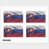 Sticker Rectangulaire Drapeau Slovaquie (Feuille)