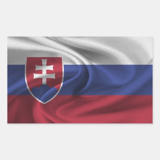 Sticker Rectangulaire Drapeau Slovaquie (Devant)
