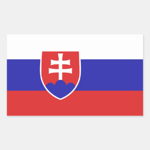Sticker Rectangulaire Drapeau Slovaquie