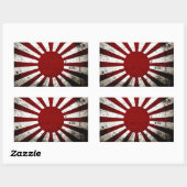 Sticker Rectangulaire Drapeau Soleil Levant du Japon (Feuille)