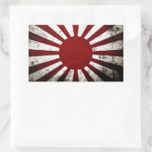 Sticker Rectangulaire Drapeau Soleil Levant du Japon (Sac)