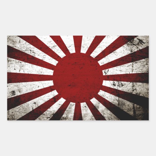 Sticker Rectangulaire Drapeau Soleil Levant du Japon (Devant)