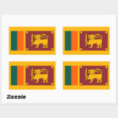 Sticker Rectangulaire Drapeau Sri Lanka (Feuille)
