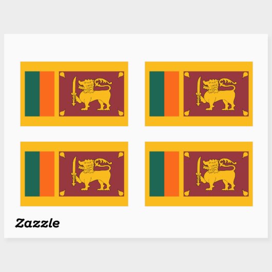 Sticker Rectangulaire Drapeau Sri Lanka (Feuille)