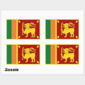 Sticker Rectangulaire Drapeau Sri Lanka (Feuille)