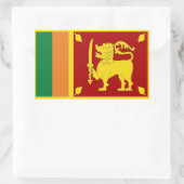 Sticker Rectangulaire Drapeau Sri Lanka (Sac)