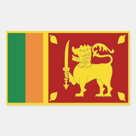 Sticker Rectangulaire Drapeau Sri Lanka (Devant)