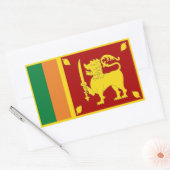 Sticker Rectangulaire Drapeau Sri Lanka (Enveloppe)