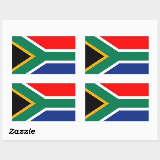 Sticker Rectangulaire Drapeau sud-africain (Feuille)
