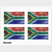 Sticker Rectangulaire Drapeau sud-africain soufflé et porté (Feuille)