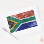 Sticker Rectangulaire Drapeau sud-africain soufflé et porté (Enveloppe)