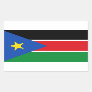 Sticker Rectangulaire Drapeau sud-soudanais, Drapeau du Soudan du Sud