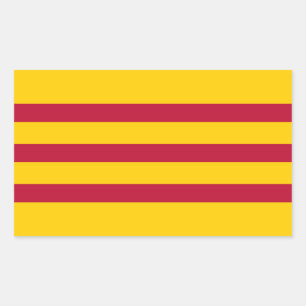 Sticker Rectangulaire Drapeau sud-vietnamien - Vietnam ONG vàng ba sọ c 