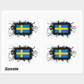 Sticker Rectangulaire Drapeau Suède (Feuille)