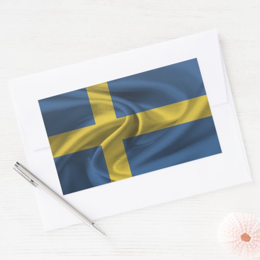 Sticker Rectangulaire Drapeau Suède (Enveloppe)