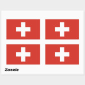 Sticker Rectangulaire Drapeau Suisse (Feuille)