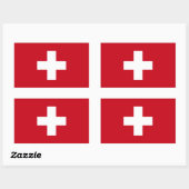 Sticker Rectangulaire Drapeau suisse (Feuille)