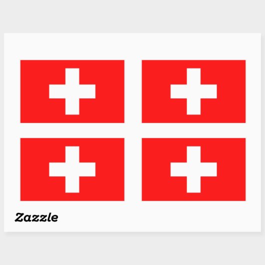 Sticker Rectangulaire Drapeau Suisse (Feuille)