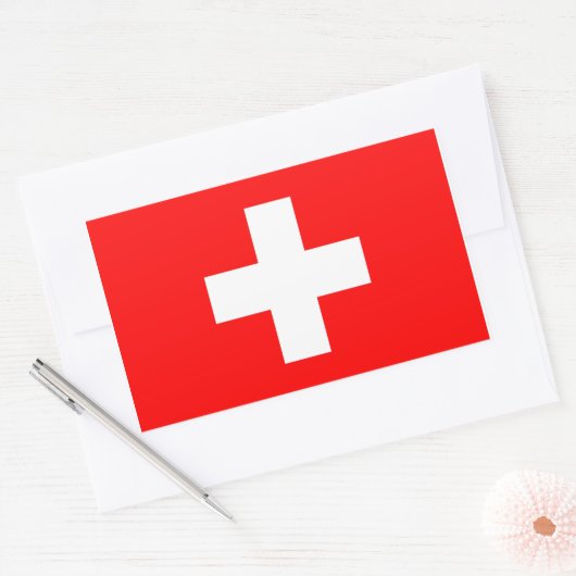 Sticker Rectangulaire Drapeau Suisse (Enveloppe)