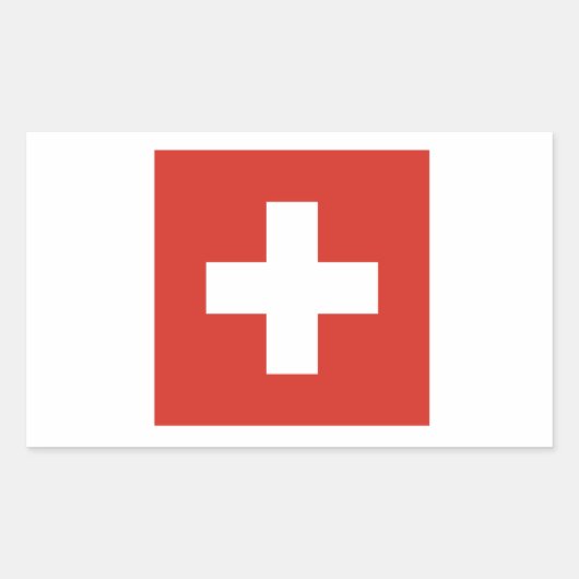 Sticker Rectangulaire Drapeau Suisse (Devant)
