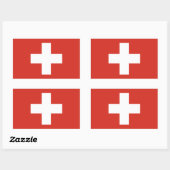 Sticker Rectangulaire Drapeau Suisse/Suisse (Feuille)