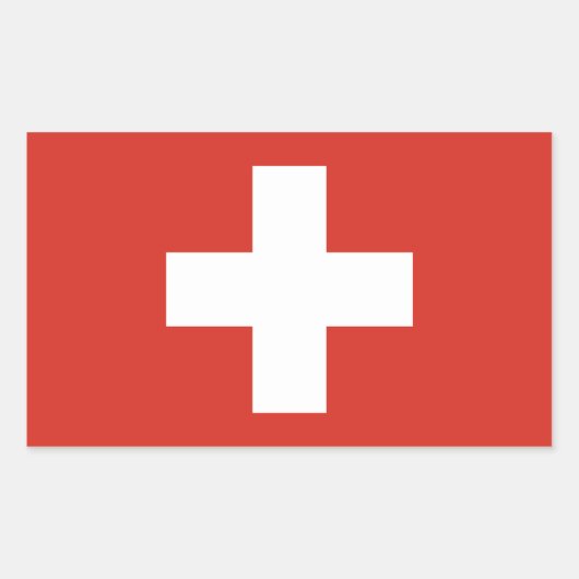 Sticker Rectangulaire Drapeau Suisse/Suisse (Devant)