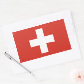 Sticker Rectangulaire Drapeau Suisse/Suisse (Enveloppe)