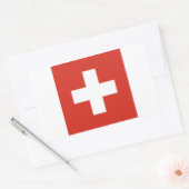 Sticker Rectangulaire Drapeau Suisse/Suisse (Enveloppe)