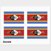 Sticker Rectangulaire Drapeau swazi, Drapeau d'Eswatini (Feuille)