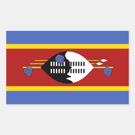Sticker Rectangulaire Drapeau swazi, Drapeau d'Eswatini (Devant)