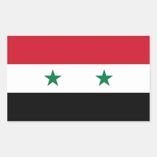 Sticker Rectangulaire Drapeau Syrie/Syrie (Devant)