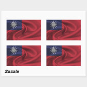 Sticker Rectangulaire Drapeau Taïwan (Feuille)