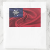 Sticker Rectangulaire Drapeau Taïwan (Sac)